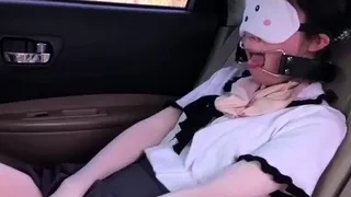 Hot Asian chick outdoor masturbation