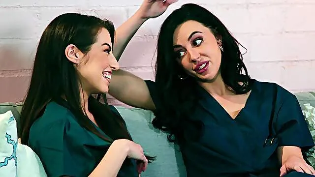 First time these fine babes strip for some lesbian kinks