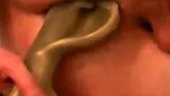 Pegging prostate and anal stretching with bizarre shovel dil