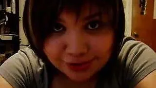 Chubby Asian girl gives head