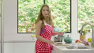 Kitchen lesbian sex with amazing girls Lena Paul and Jade Baker