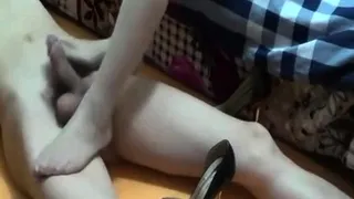 Insane femdom Footjob from Asia