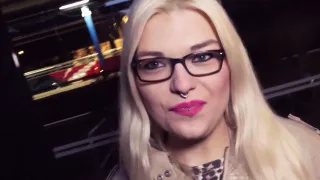German chubby blonde teen with glasses public pick up