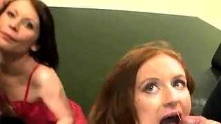 Babe takes enjoyment in getting her face filled with sperm