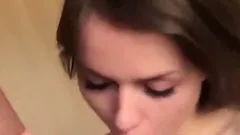 Amateur busty babe sucks his cock before anal banging