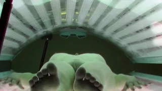 Redhead Hottie Tannning in Public Solarium