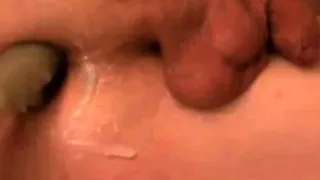 Pegging prostate and anal stretching with bizarre shovel dil