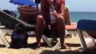 Str8 spy daddy bear at the beach