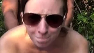 Busty amateur teen outdoor hardcore facial action