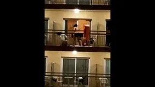Public sex on the balcony