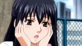 Horny hentai couple fucking on the roof