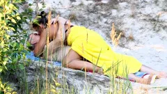 Hardcore voyeur coitus at public place