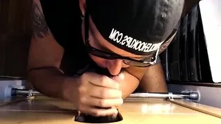 Milking Chocolate Cock At The Gloryhole