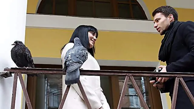 Passionate babe strips while sucking dick in sloppy modes