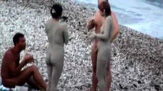 Shaved pussy milfs tanning at nude beach voyeur hd video