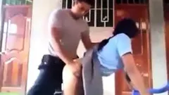 Police officer fucking school girl outdoor