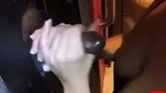 Girly milking some cocks at the gloryhole