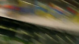 University babe banged in supermarket trio