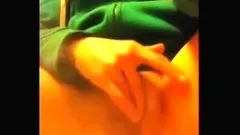 Bating it in her college sweater