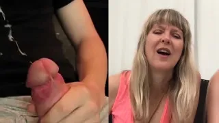 Webcam Reaction - Jerking Off for Mom and Step Daughter