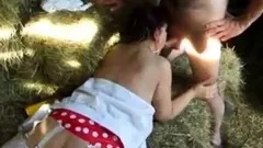 wife spitroasted in barn