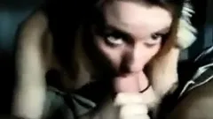 College girl gets on her knees to give a passionate blowjob