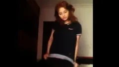 Young teen strip tease