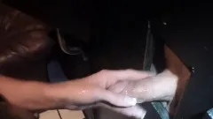 Wife makes cocks cum at glory hole