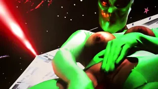 CamSoda - Alien babe with big tits toys her pussy in solo