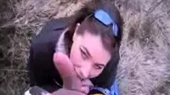 Amber Rayne Public blowjob with big facial