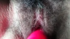 My hairy wife with a vibrator