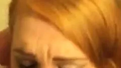 Redhead Ginger Insane Blowjob Caught Throat