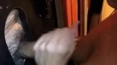 Wifey milking some cocks at the gloryhole