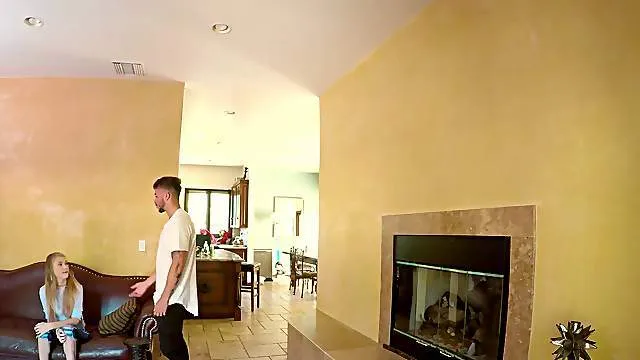 Doggy pleasures for the shy teen after she strips and sucks dick