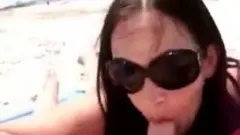 Blowjob and handjob on the Beach