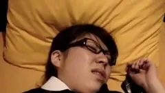 Japanese glasses girl blowjob and fuck