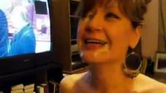 Happy with her cum shower