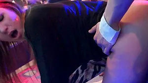 Male stripper with a large dick fucks horny girls during a party