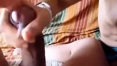 Hot wife masturbating man