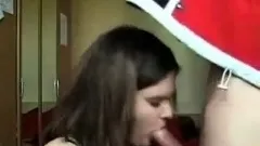 Amateur brunette cutie gets throat fucked