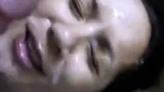 Milf moaning as huge cock erupts in her face