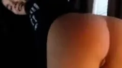 Cutie PAWG spanks her booty red