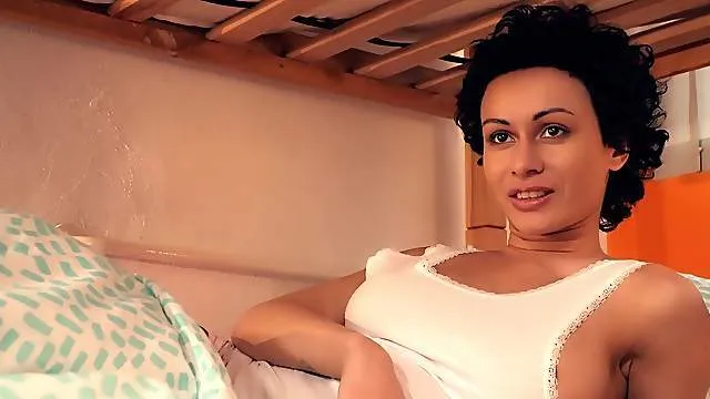 Curly haired woman gets her hands on a muscular dick to have fun with