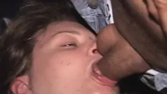 Buxom and horny blonde wife takes a nasty anal creampie in a theater