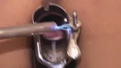 Slim babe Autumn gets pleased with sex toys and enjoys two hard dicks