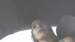 Lustful hooker with a cute smile gives a fabulous blowjob in the car