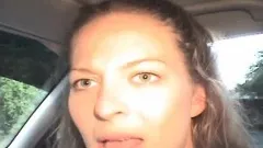 Trashy hooker Brandi puts her body on display and worships a big pole