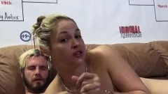 Buxom blonde sluts Sarah Vandella and Eden Adams enjoy a wild fucking