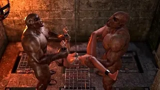 Teenage girl getting gangbanged by brutal orcs in dungeon