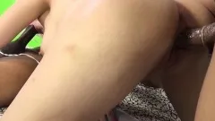 Buxom blonde nympho Jenna Ivory has two black bulls sharing her pussy